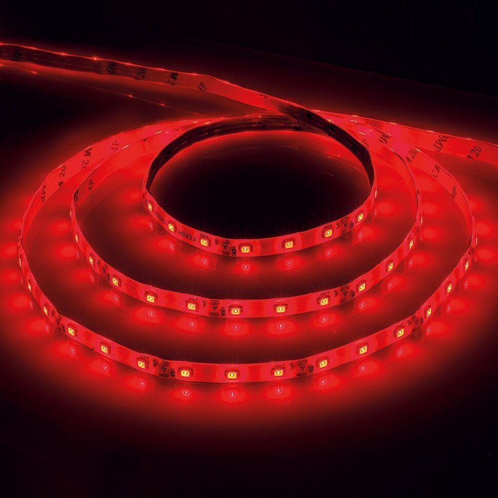 Купить Cветодиодная LED лента Feron LS603, 60SMD(3528)/м 4.8Вт/м  1м IP20 12V красный в интернет-магазине электрики в Москве Альт-Электро