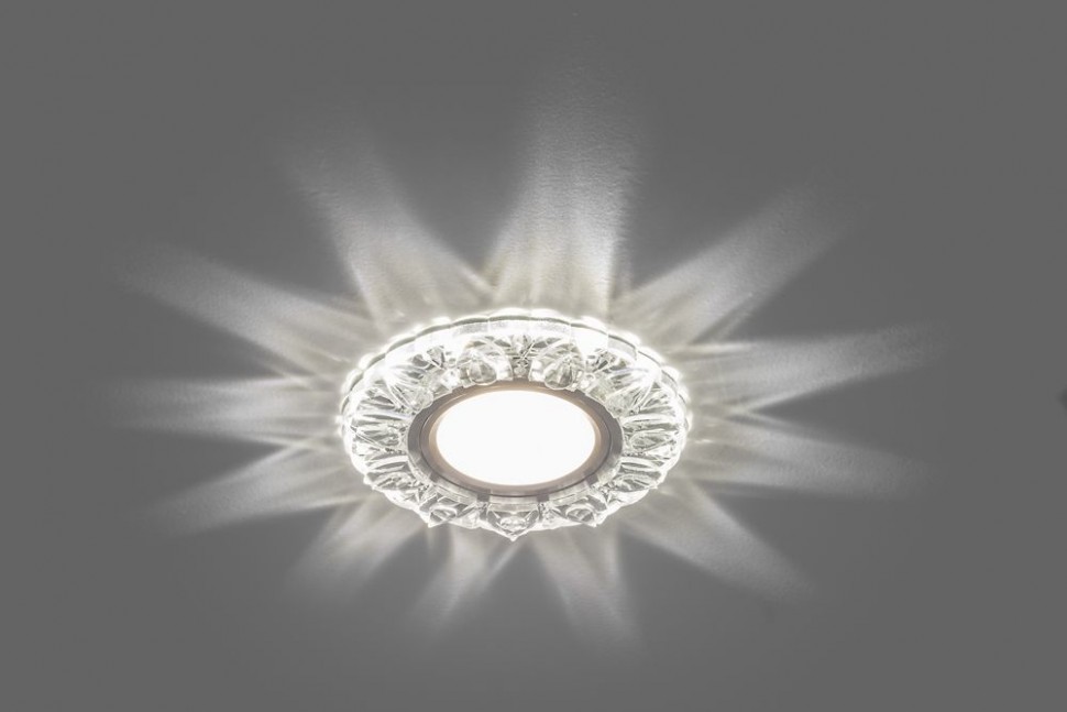 Купить Светильник встраиваемый с белой LED подсветкой Feron CD908 потолочный MR16 G5.3 прозрачный в интернет-магазине электрики в Москве Альт-Электро