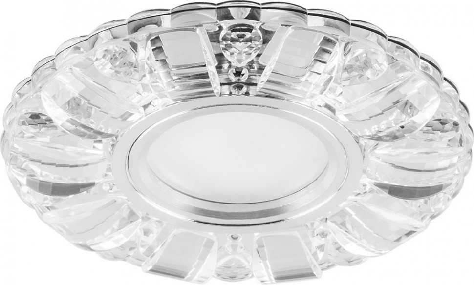 Купить Светильник встраиваемый с белой LED подсветкой Feron CD921 потолочный MR16 G5.3 прозрачный в интернет-магазине электрики в Москве Альт-Электро