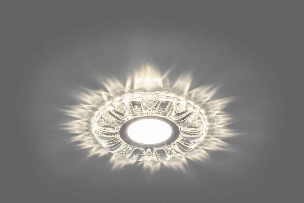 Купить Светильник встраиваемый с белой LED подсветкой Feron CD921 потолочный MR16 G5.3 прозрачный в интернет-магазине электрики в Москве Альт-Электро
