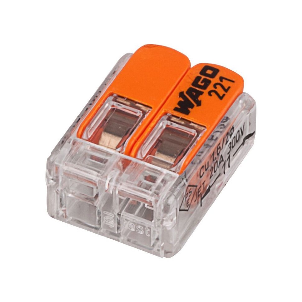 Купить Универсальные компактные клеммы 2-проводные WAGO, 221-412 в интернет-магазине электрики в Москве Альт-Электро