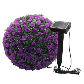 Светильник садово-парковый на солнечной батарее &quot;Цветочный шар&quot;, фиолетовый, 20 LED (белый), D 28 см , E5209, арт.06265