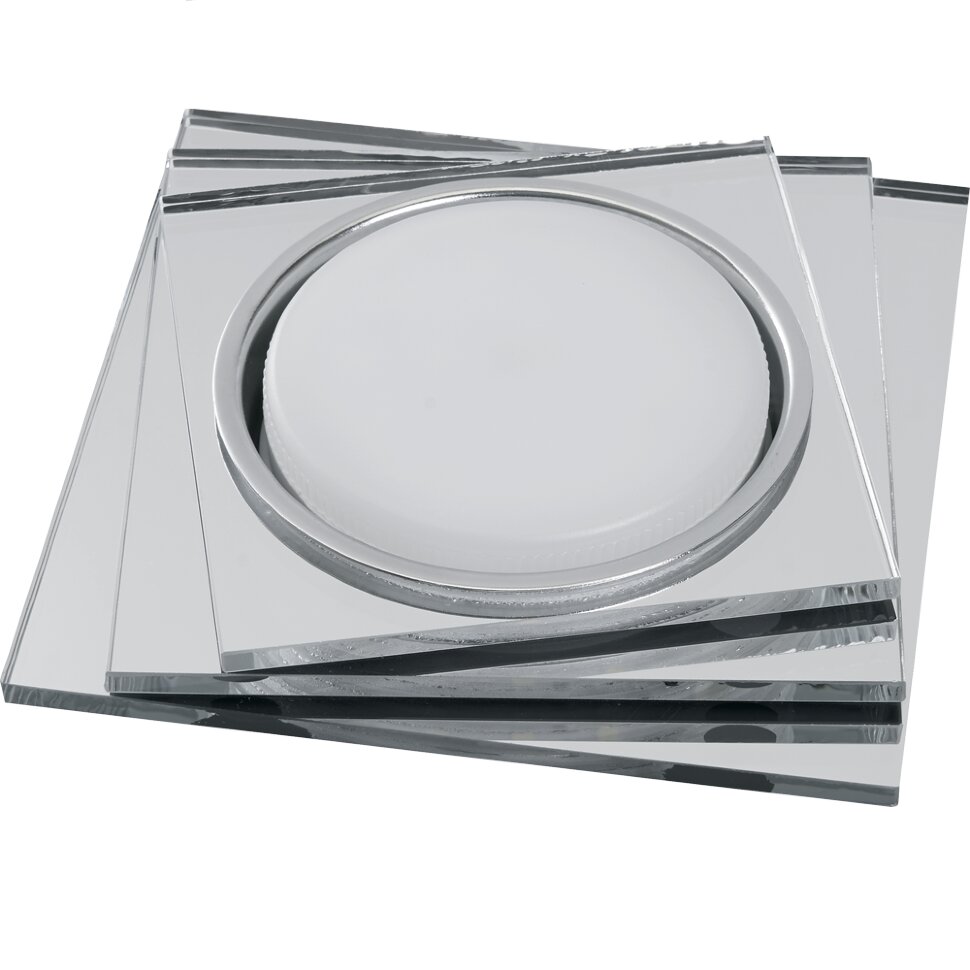 Купить Светильник встраиваемый с белой LED подсветкой Feron CD5024 потолочный GX53 без лампы, прозрачный в интернет-магазине электрики в Москве Альт-Электро