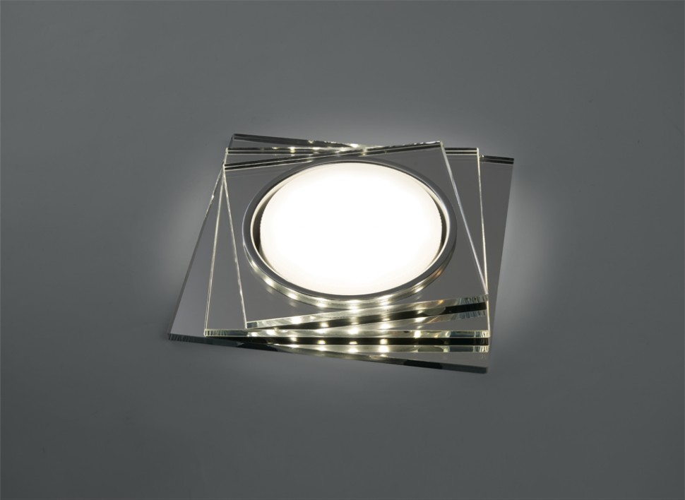 Купить Светильник встраиваемый с белой LED подсветкой Feron CD5024 потолочный GX53 без лампы, прозрачный в интернет-магазине электрики в Москве Альт-Электро