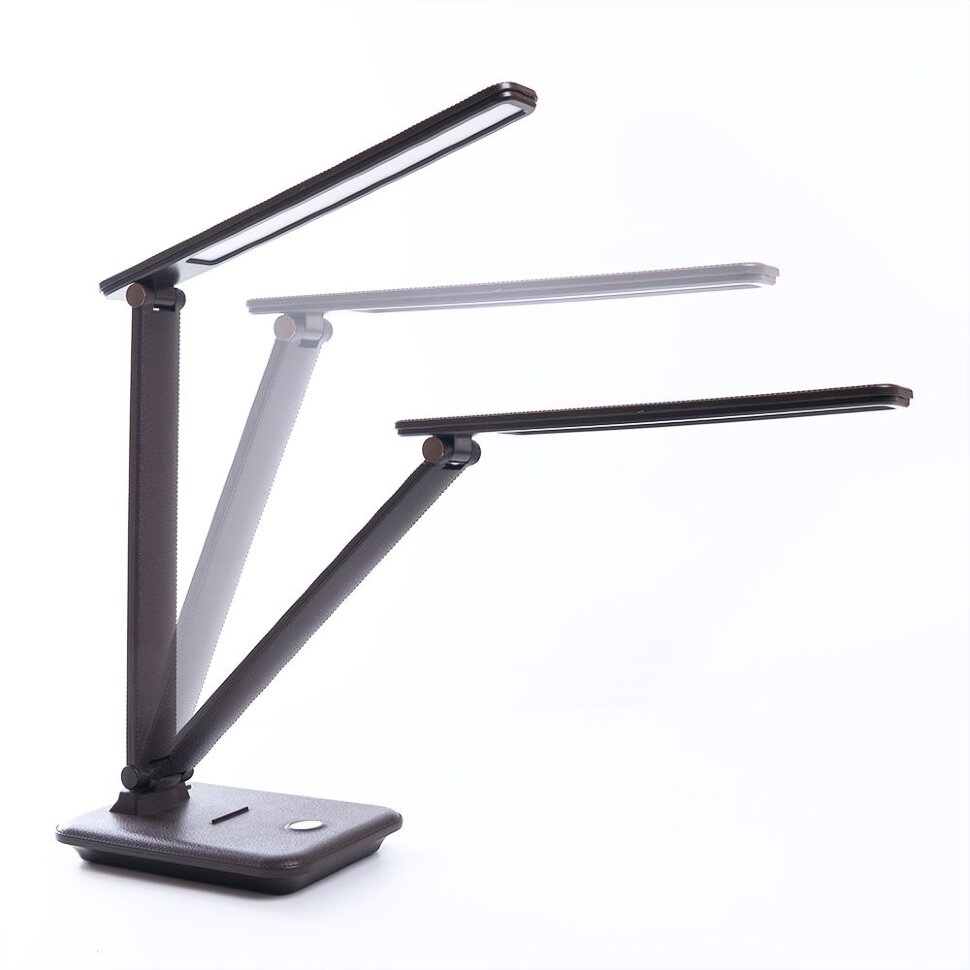 Купить Настольный светодиодный светильник Feron DE1728  25W, 3000-6000К, 100-240V, коричневый в интернет-магазине электрики в Москве Альт-Электро