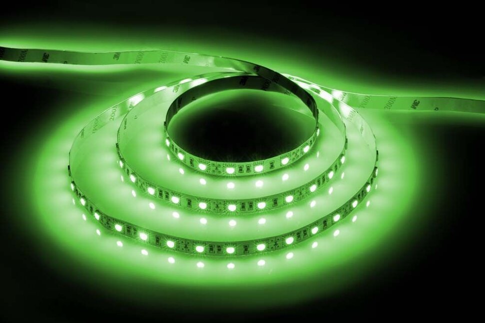 Купить Лента светодиодная, 60SMD(5050)/м 14.4Вт/м 12V 5м зеленый на белом, LS606 в интернет-магазине электрики в Москве Альт-Электро