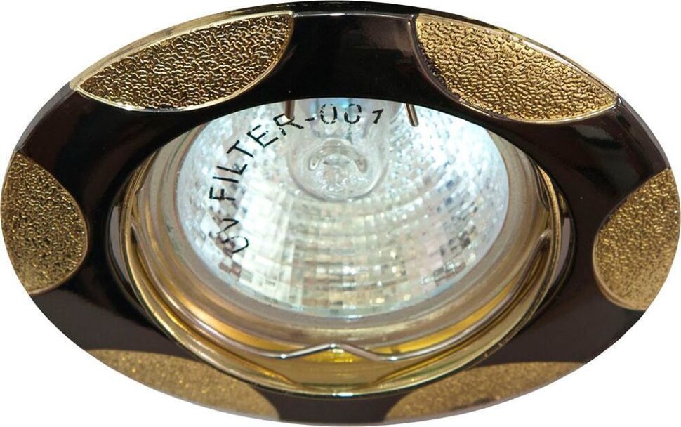 Купить Светильник встраиваемый Feron 156T-MR16 потолочный MR16 G5.3 черный металлик-золото в интернет-магазине электрики в Москве Альт-Электро