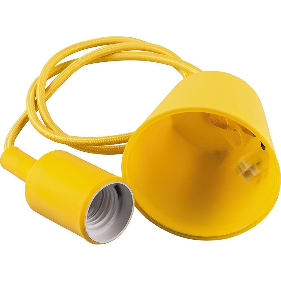 Купить Патрон для ламп со шнуром 1м, 230V E27, желтый, LH127 в интернет-магазине электрики в Москве Альт-Электро