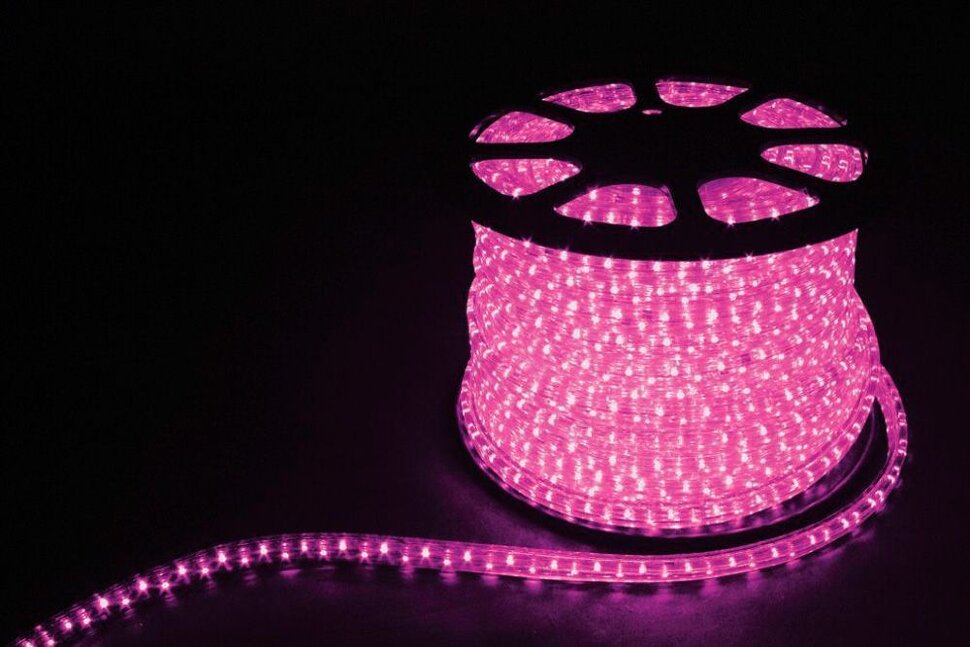 Купить Дюралайт (световая нить) со светодиодами, 2W 100м 230V 36LED/м 13мм, розовый, LED-R2W в интернет-магазине электрики в Москве Альт-Электро