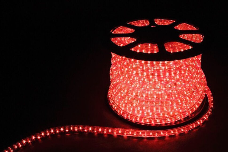 Купить Дюралайт светодиодный Feron LED-R2W 2-х жильный , красный 1,44Вт/м 36LED/м 100м 220V в интернет-магазине электрики в Москве Альт-Электро
