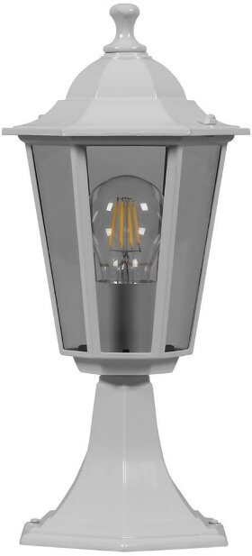 Светильник садово-парковый Feron 6204 шестигранный на постамент 100W E27 230V, белый