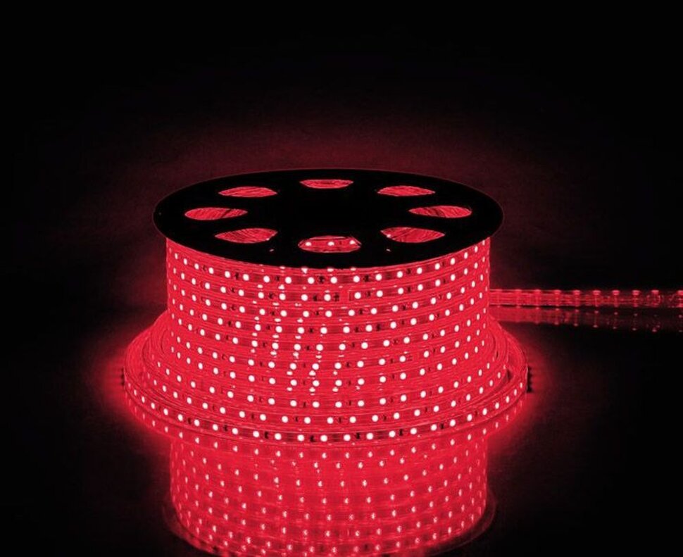 Купить Cветодиодная LED лента Feron LS707, 60SMD(5050)/м 14.4Вт/м  50м IP65 220V красный в интернет-магазине электрики в Москве Альт-Электро