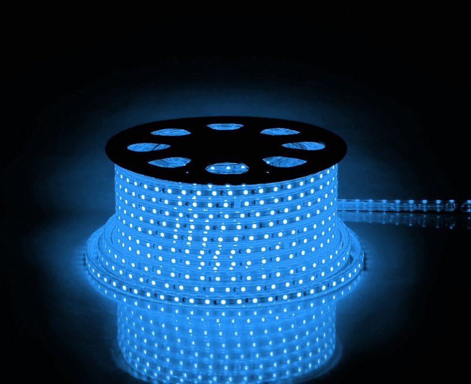 Купить Cветодиодная LED лента Feron LS707, 30SMD(5050)/м 7.2Вт/м  50м IP65 220V синий в интернет-магазине электрики в Москве Альт-Электро