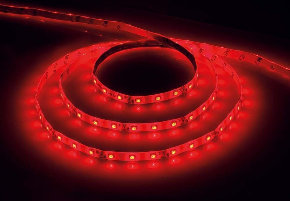 Купить Cветодиодная LED лента Feron LS604, 60SMD(3528)/м 4.8Вт/м  1м IP65 12V красный в интернет-магазине электрики в Москве Альт-Электро